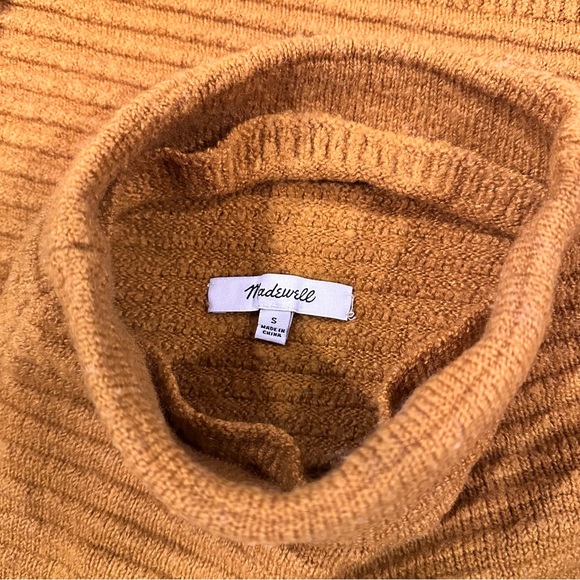 madewell belmont mustard yellow coziest yarn wool blend mockneck sweater - Picture 6 of 7